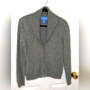 DONCASTER SPORT Women's Button Front Cardigan Sweater Heather Green Size Large